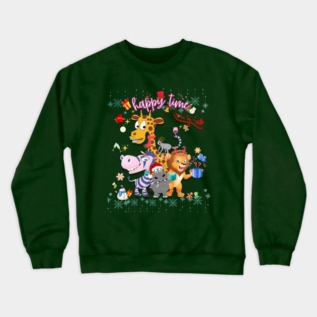 HAPPY TIME Crewneck Sweatshirt by Taz Maz Design